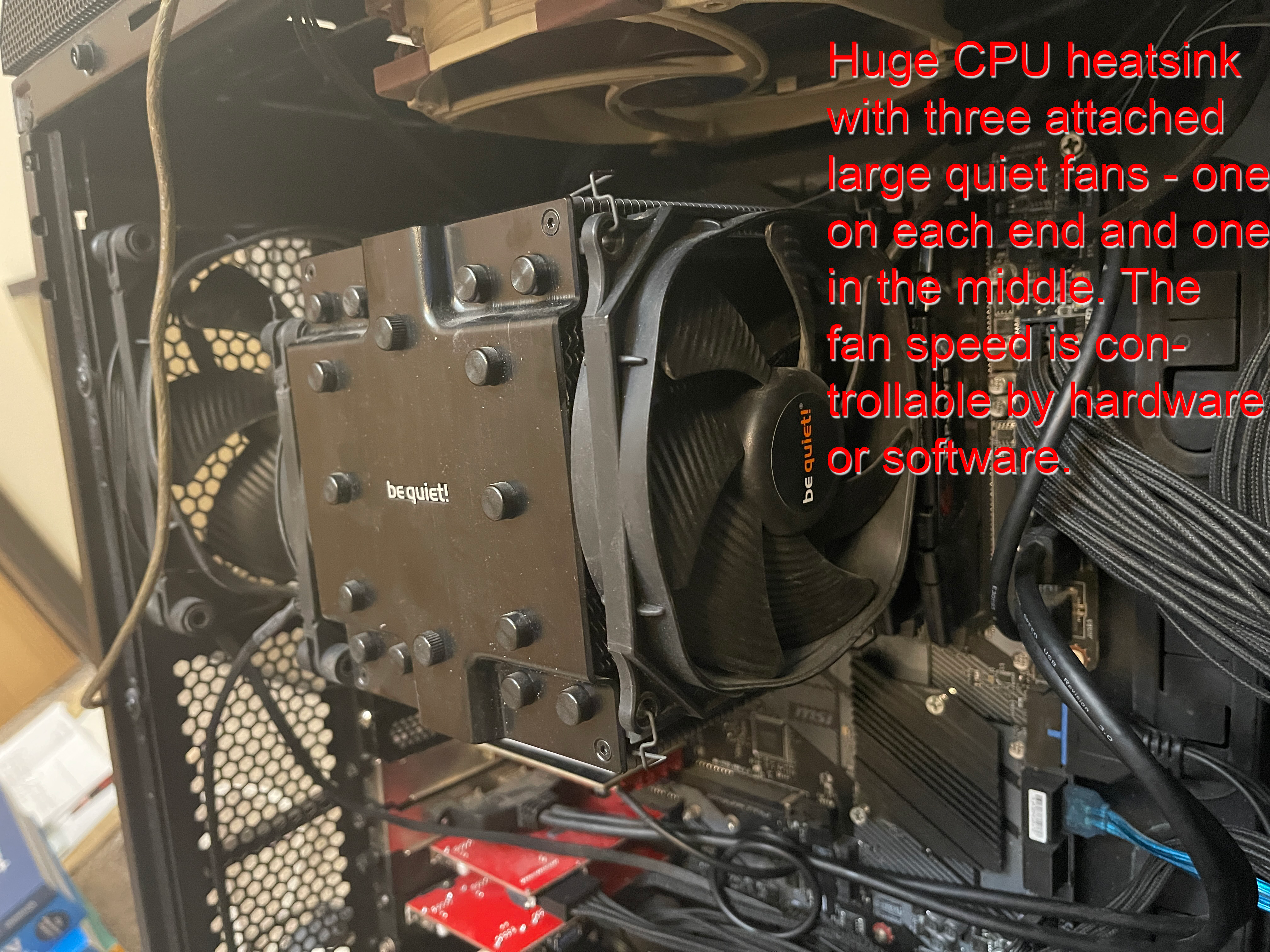 massive CPU heatsink with three large fans